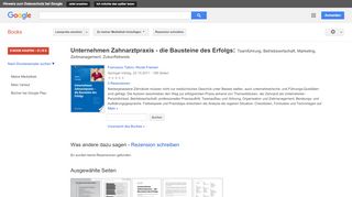 
                            4. Unternehmen Zahnarztpraxis - die Bausteine des Erfolgs: ... - Google Books-Ergebnisseite