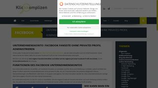 
                            4. Unternehmenskonto: Facebook Fanseite ohne privates Profil ...