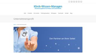 
                            4. Unternehmensprofil - Über uns - Klinik-Wissen-Managen.de