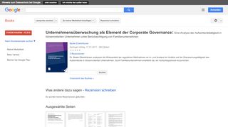 
                            9. Unternehmensüberwachung als Element der Corporate Governance: Eine ...