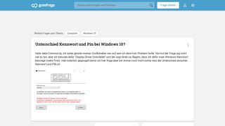 
                            7. Unterschied Kennwort und Pin bei Windows 10? (Computer) - Gutefrage