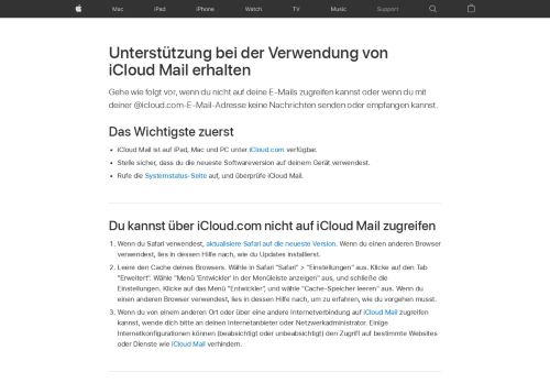 
                            2. Unterstützung bei der Verwendung von iCloud Mail erhalten - Apple ...