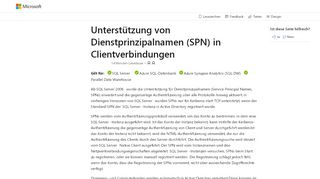 
                            11. Unterstützung von Dienstprinzipalnamen (SPN) in Clientverbindungen ...