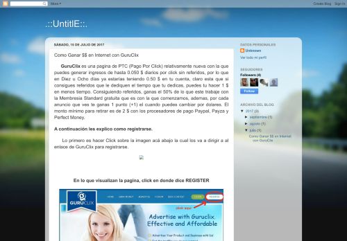 
                            10. .::UntitlE::.: Como Ganar $$ en Internet con GuruClix - Archivo del blog