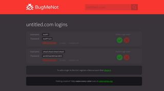 
                            4. untitled.com passwords - BugMeNot