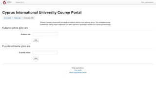 
                            7. Unutulan şifre - Cyprus International University Course Portal