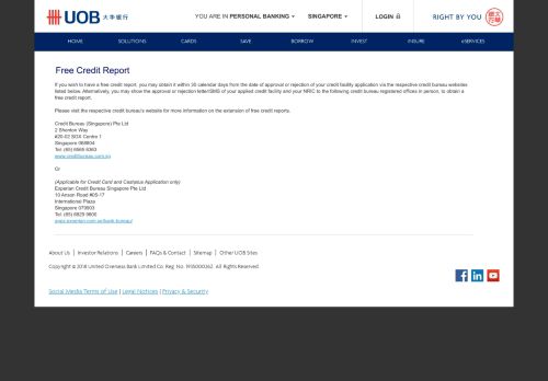 
                            7. UOB : Free Credit Report