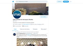 
                            5. UofT Institute for Aerospace Studies (@UTIAS) | Twitter