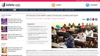 
                            6. UP B.ED JEE 2018 Admit Card 2018 issued Download Now