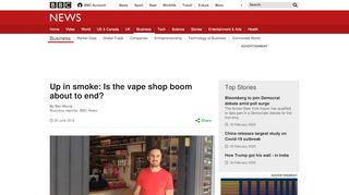 
                            13. Up in smoke: Is the vape shop boom about to end? - BBC News