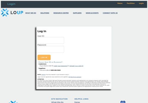 
                            1. UP: Loup Logistics: Log In Page