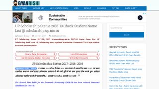 
                            11. UP Scholarship Status 2019 Check Student Name List ... - GyanRishi