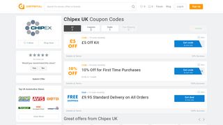 
                            10. Up to 20% off Chipex UK Coupon, Promo Code for February 2019