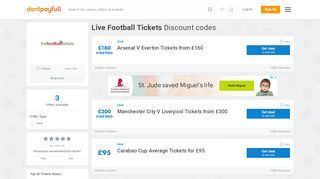 
                            9. Up to 30% off Live Football Tickets Coupon, Promo Code February 2019