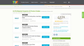 
                            11. Up to 50% off ULTA Beauty Coupons, Promo Codes February, 2019