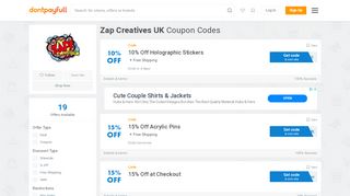 
                            11. Up to 50% off Zap Creatives UK Coupon, Promo Code for February 2019