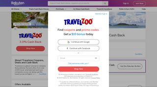 
                            8. Up to 55% Off Travelzoo Coupons, Promo Codes + 3.0% Cash Back