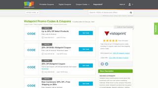 
                            12. Up to 60% off Vistaprint Promo Codes, Coupons February, 2019