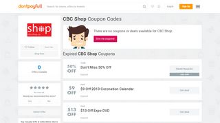 
                            10. Up to 80% off CBC Shop Coupon, Promo Code for February 2019