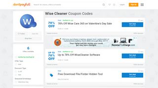 
                            13. Up to 80% off Wise Cleaner Coupon, Promo Code for February 2019