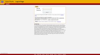 
                            4. UP: Union Pacific: Log In Page