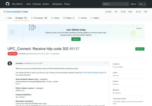 
                            13. UPC_Connect: Receive http code 302 · Issue #8157 · home-assistant ...