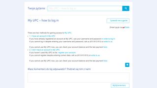 
                            3. UPC - Pomoc i Obsługa Klienta - My UPC – how to log in