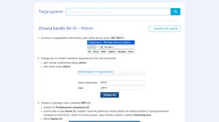 
                            2. UPC - Pomoc i Obsługa Klienta - Zmiana kanału WiFi - Hitron