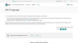 
                            13. UPC TV App login | UPC
