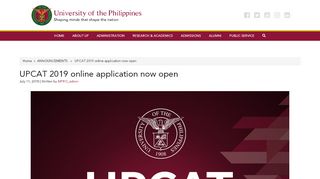 
                            4. UPCAT 2019 online application now open – University of the Philippines