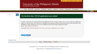
                            13. UPCAT application now online! - University of the Philippines Manila