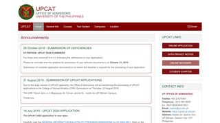 
                            2. UPCAT (UP Office of Admissions) - University of the Philippines