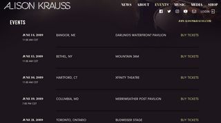 
                            9. Upcoming Dates - Alison Krauss