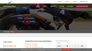 
                            4. Upcoming Race Cards - Irish Greyhound Board