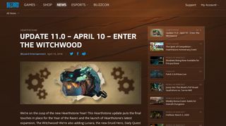 
                            3. Update 11.0 – April 10 – Enter The Witchwood - Hearthstone