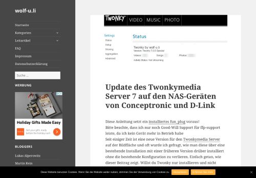 
                            10. Update des Twonkymedia Server 7 auf den NAS-Geräten von ...