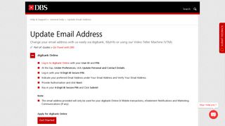 
                            5. Update Email Address | DBS Singapore - DBS Bank