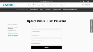 
                            10. Update Escort Live! Password - ESCORT Radar