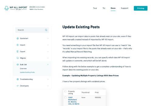 
                            8. Update Existing Content - WP All Import