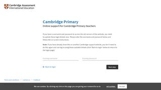 
                            7. Update existing login | Cambridge International