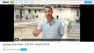 
                            11. Update from Haiti - Life SA - March 2015 on Vimeo
