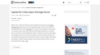 
                            11. Update für Collax Open-Xchange Server | heise online
