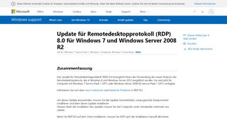 
                            3. Update für Remotedesktopprotokoll (RDP) 8.0 für Windows 7 und ...