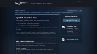 
                            8. Update & Installation Issues - Steam Support