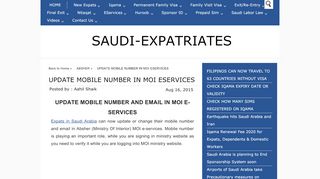 
                            9. UPDATE MOBILE NUMBER IN MOI ESERVICES - saudi ...