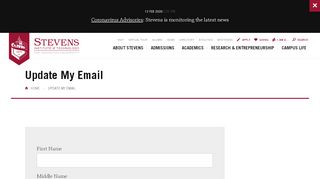 
                            13. Update My Email | Stevens Institute of Technology