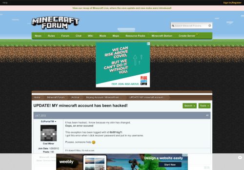 
                            8. UPDATE! MY minecraft account has been hacked! - Mojang Account ...