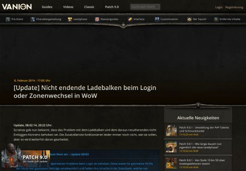 
                            7. [Update] Nicht endende Ladebalken beim Login oder Zonenwechsel ...