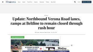 
                            13. Update: Northbound Verona Road lanes, ramps at Beltline ...