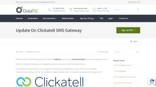 
                            8. Update On Clickatell SMS Gateway - DataTill